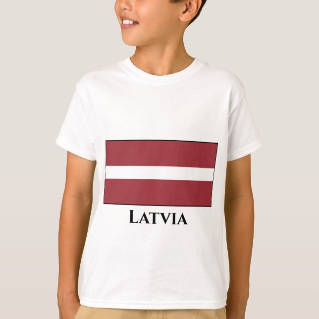 Lettische Flagge T-Shirt (Vorderseite)