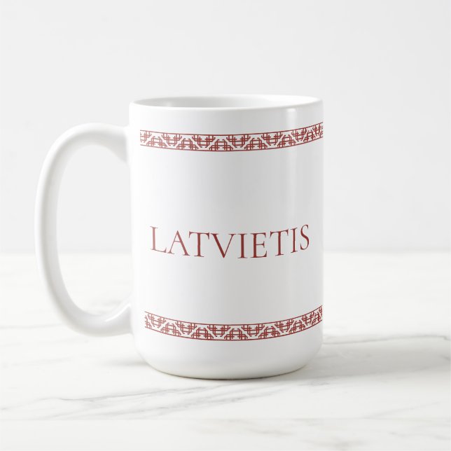 Lettische Ornamente Kaffeetasse (Links)