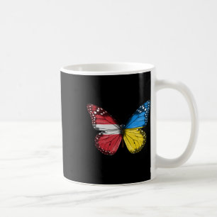 Lettische Ukrainische Flagge Schmetterling Lettlan Kaffeetasse