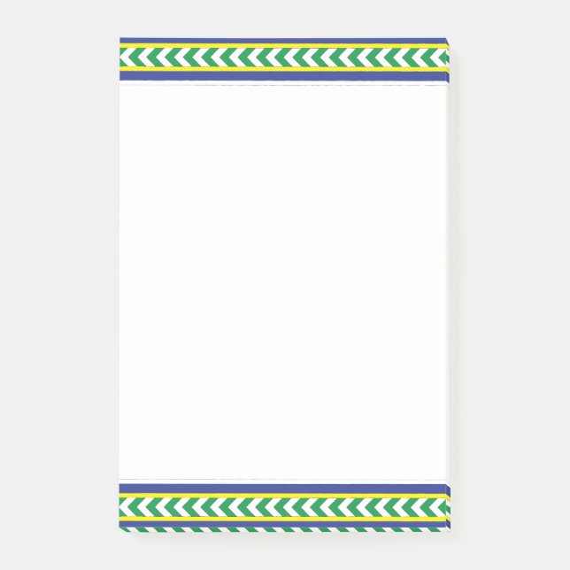 Lettische Volkskunst in Grün und Blau Post-it Klebezettel (Vorderseite)