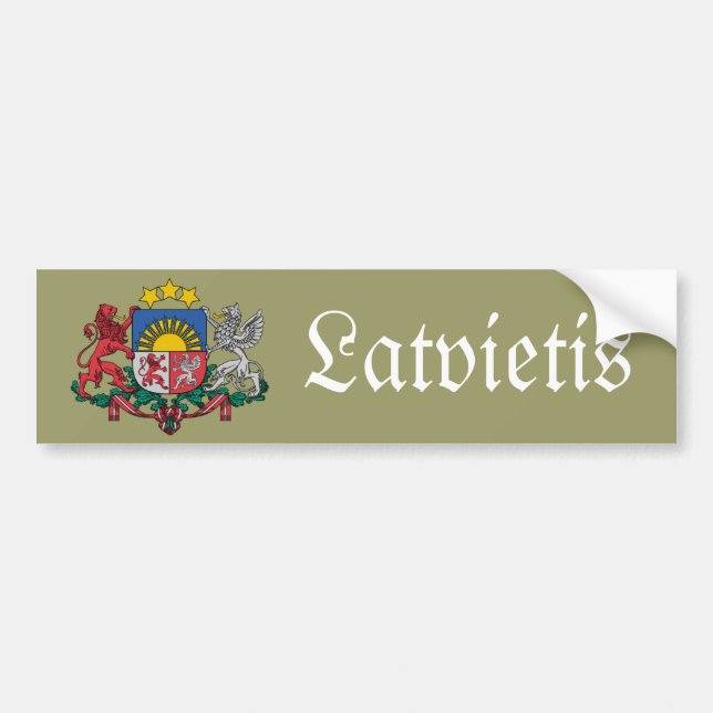 Lettischer Autoaufkleber mit Wappen (Vorne)