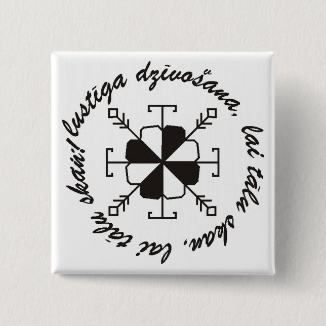 Lettischer Knopf Button (Vorderseite)