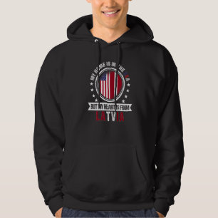 Lettisches Flaggenherz aus Lettland, USA P Hoodie