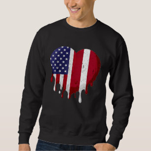 Lettisches Heritage Monat Lettland Flaggenmitte Sweatshirt