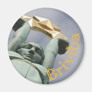 Lettisches maget mit feedom Monument Magnet