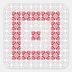 Lettisches Morning SUN geometrisches Muster I Quadratischer Aufkleber