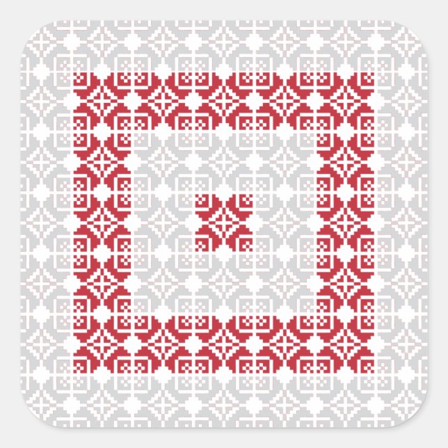 Lettisches Morning SUN geometrisches Muster I Quadratischer Aufkleber (Vorderseite)