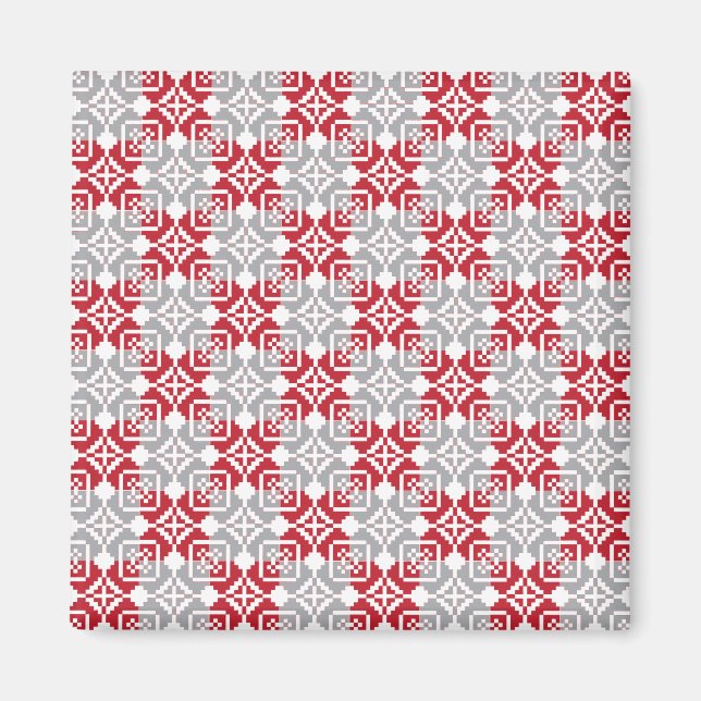 Lettisches Morning SUN geometrisches Muster III Magnet (Vorne)