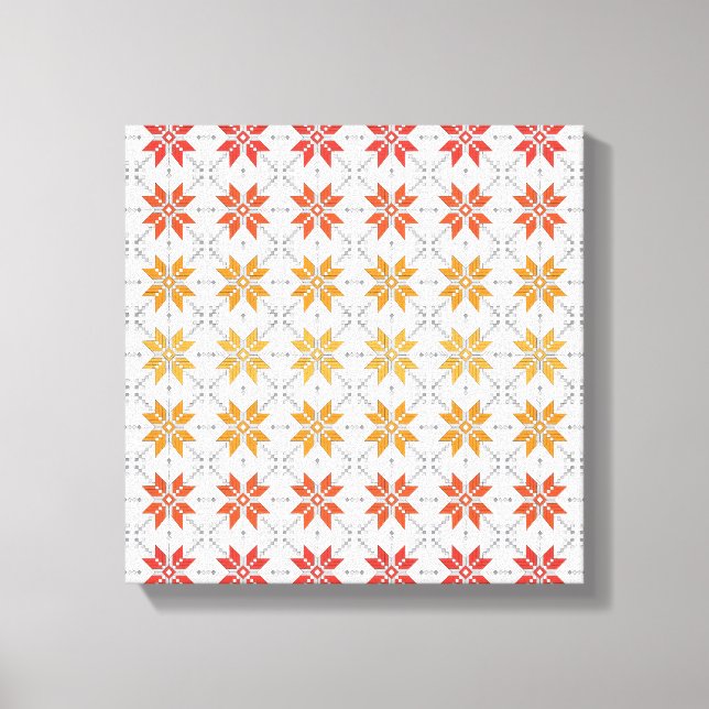 Lettisches Morning SUN geometrisches Muster IV Leinwanddruck (Vorderseite)