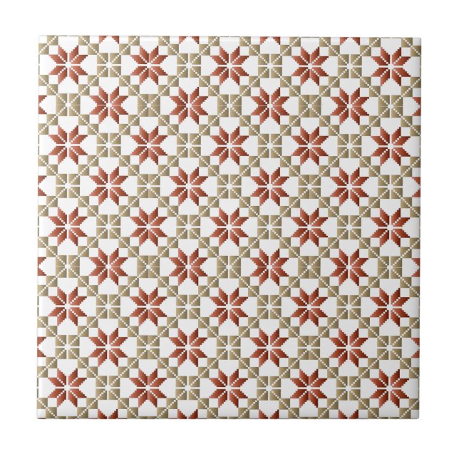Lettisches Morning SUN geometrisches Muster IX Fliese (Vorderseite)
