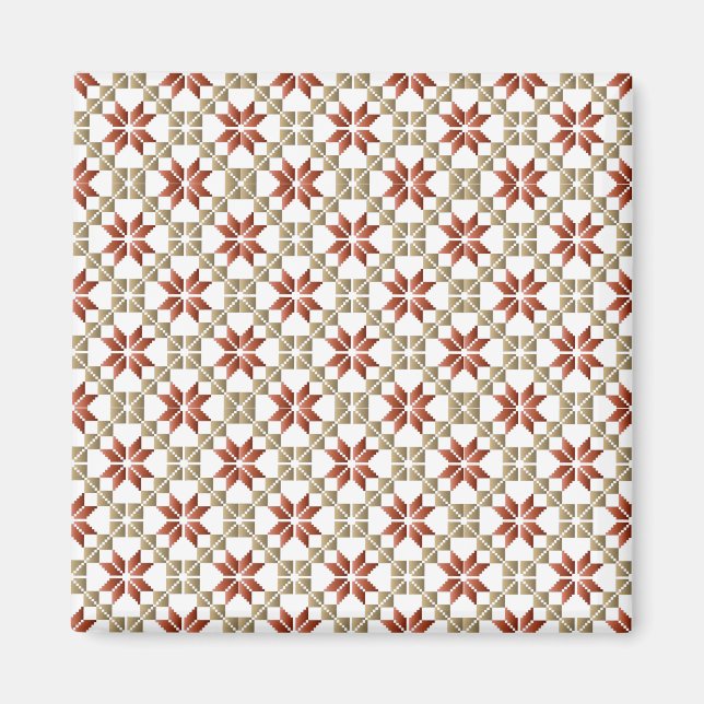 Lettisches Morning SUN geometrisches Muster IX Magnet (Vorne)