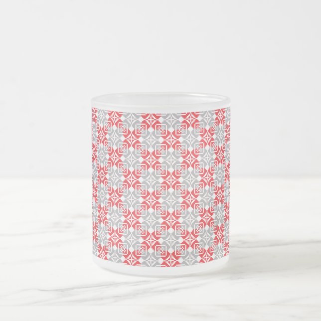Lettisches Morning SUN geometrisches Muster VI Mattglastasse (Mittel)