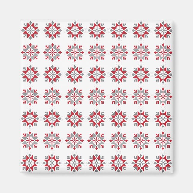 Lettisches Morning SUN geometrisches Muster VII Magnet (Vorne)