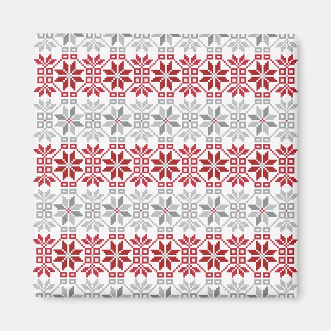 Lettisches Morning SUN geometrisches Muster VIII Magnet (Vorne)