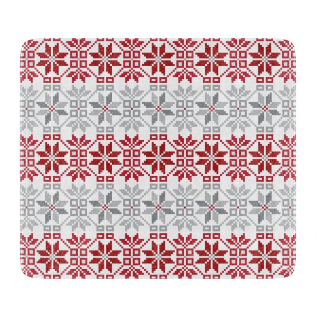 Lettisches Morning SUN geometrisches Muster VIII Schneidebrett (Vorderseite)