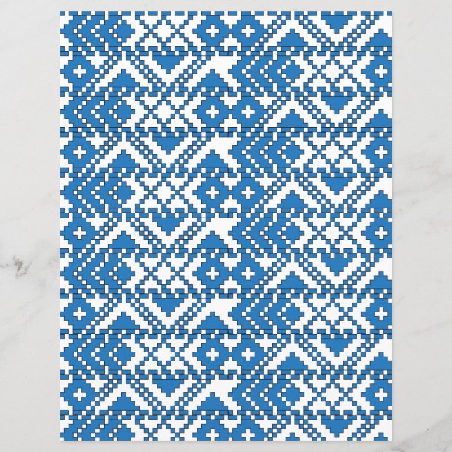 Lettisches Muster der blauen und weißen Volkskunst (Vorderseite)