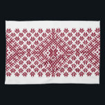 Lettisches Stetigtuch Geschirrtuch<br><div class="desc">Graues lettisches traditionelles altes Muster - Auseklis - nordischer Stern</div>