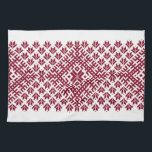 Lettisches Stetigtuch Geschirrtuch<br><div class="desc">Graues lettisches traditionelles altes Muster - Auseklis - nordischer Stern</div>
