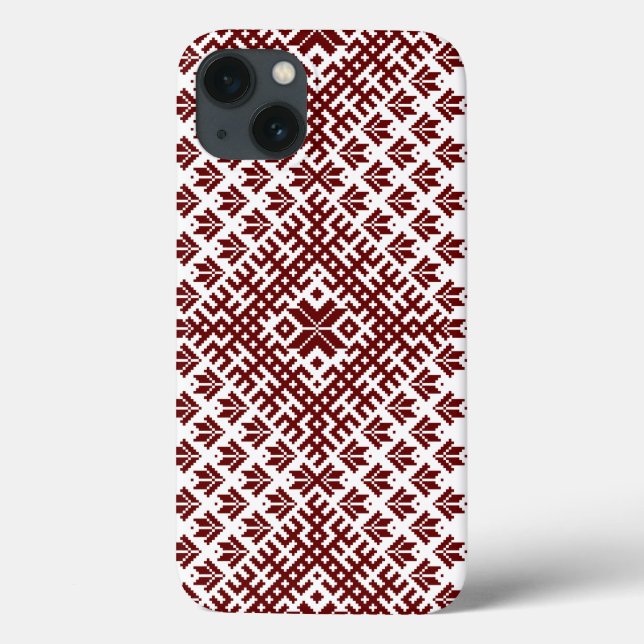 Lettisches traditionelles rotes Design Case-Mate iPhone Hülle (Rückseite)