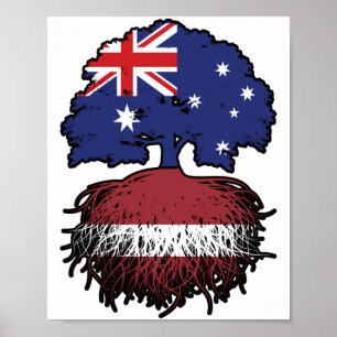 Lettland Australisch Australien Tree Roots Poster