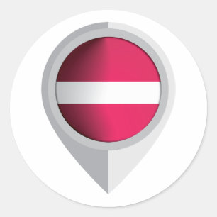 Lettland Button Location Flag für Ihre Familie, di Runder Aufkleber