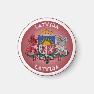 Lettland-Coat-Circle-Shape Magnet