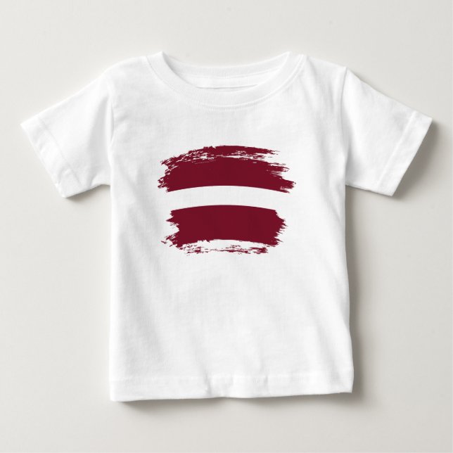 Lettland-Flagge Baby T-shirt (Vorderseite)