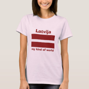 Lettland-Flagge+Karte+T - Shirt