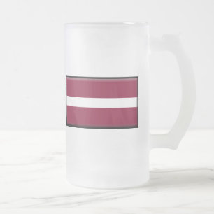 Lettland-Flagge Mattglas Bierglas