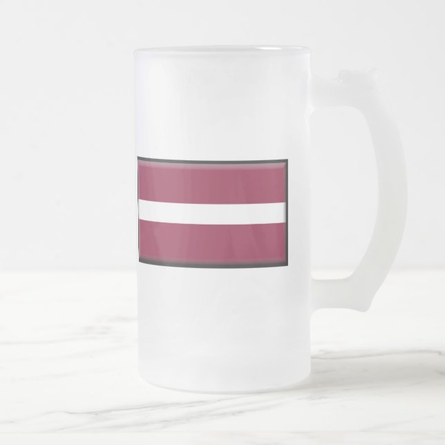 Lettland-Flagge Mattglas Bierglas (Rechts)