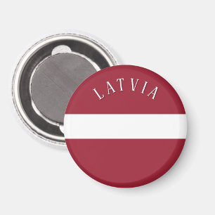Lettland-Flagge (mit editierbarem Text) Magnet