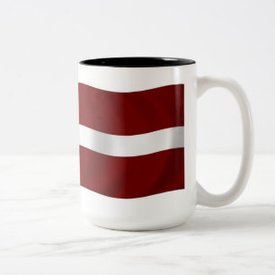 Lettland-Flagge-Tasse Zweifarbige Tasse
