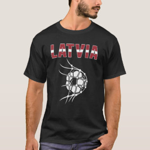 Lettland Fußball-Ball im Netz - Unterstützung für T-Shirt