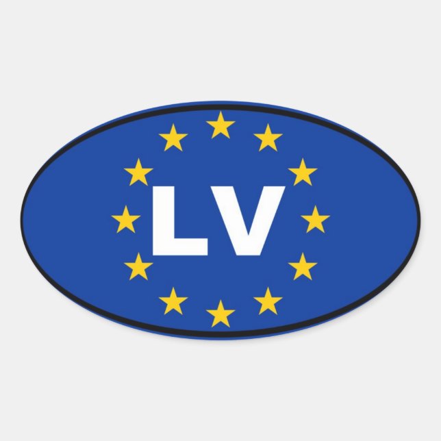 Lettland LV Europäische Gewerkschaft Ovaler Aufkleber (Vorderseite)