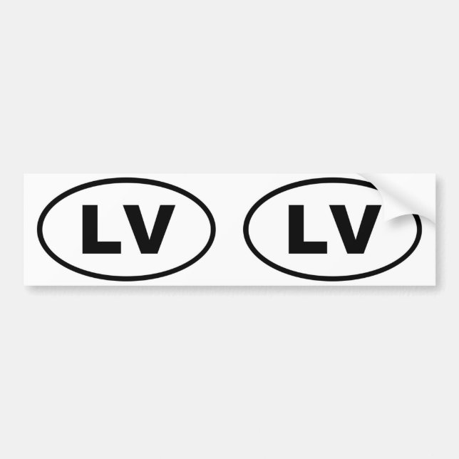 Lettland LV Europäisches Oval Autoaufkleber (Vorne)