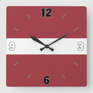 Lettland National Flag Patriotic Quadratische Wanduhr