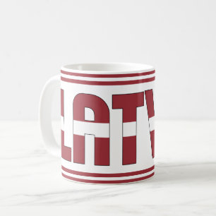 Lettland Nationalflagge Patriotischer Kaffeebecher Kaffeetasse