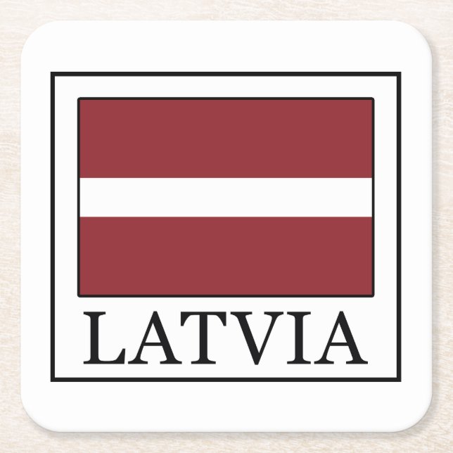 Lettland Rechteckiger Pappuntersetzer (Vorderseite)
