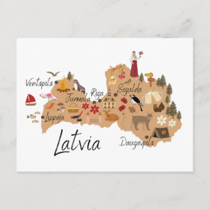 Lettland-Reisekarte Postkarte