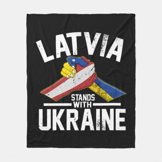 Lettland steht unter ukrainischer Flagge Fleecedecke (Vorderseite)
