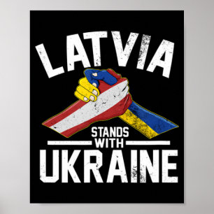 Lettland steht unter ukrainischer Flagge Poster