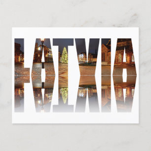 Lettland Text mit Kuppelplatz mit Weihnachtsbaum Postkarte