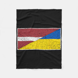 Lettland Ukraine Flag Lettische Ukrainische Nation Fleecedecke