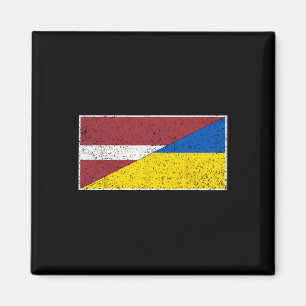 Lettland Ukraine Flag Lettische Ukrainische Nation Magnet