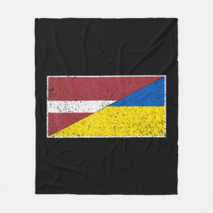 LETTLAND UKRAINE FLAG LETTLAND UKRAINISCHE NATIONA FLEECEDECKE
