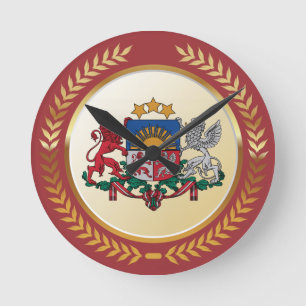 Lettland-Wappen Runde Wanduhr