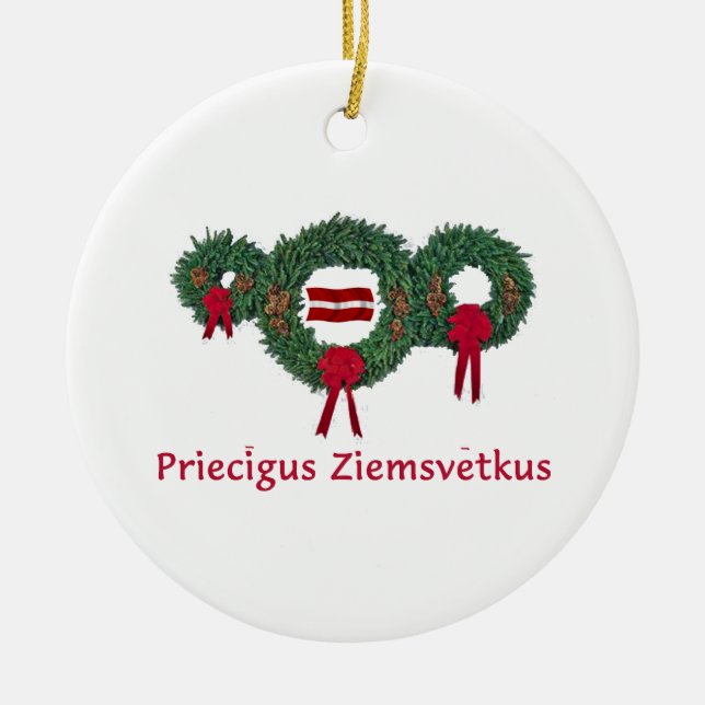 Lettland-Weihnachten 2 Keramikornament (Vorne)