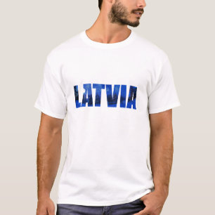 Lettland Winterabendtext mit Reflektion T-Shirt