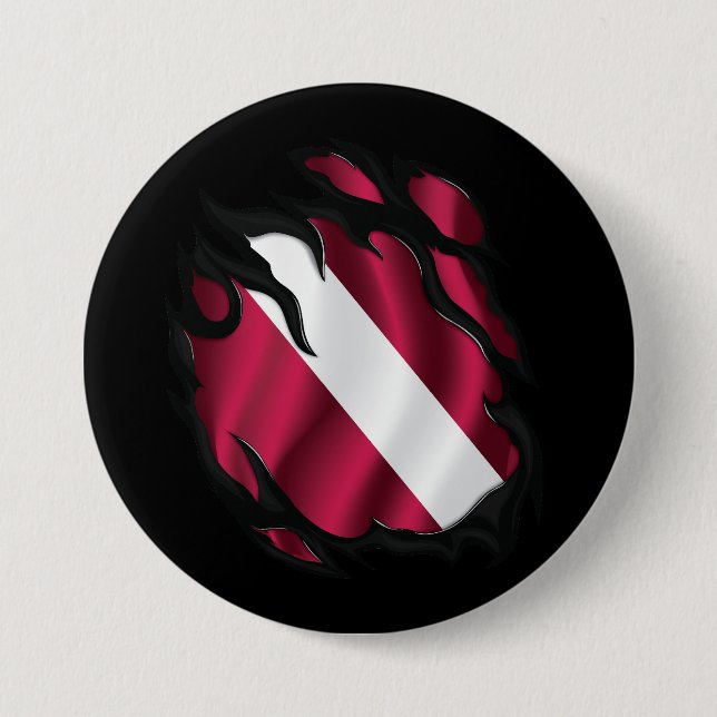 Lettland zerrissene Flagge Button (Vorderseite)