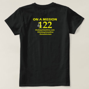 Lettrage jaune (vide) de T-shirt "sur mission"